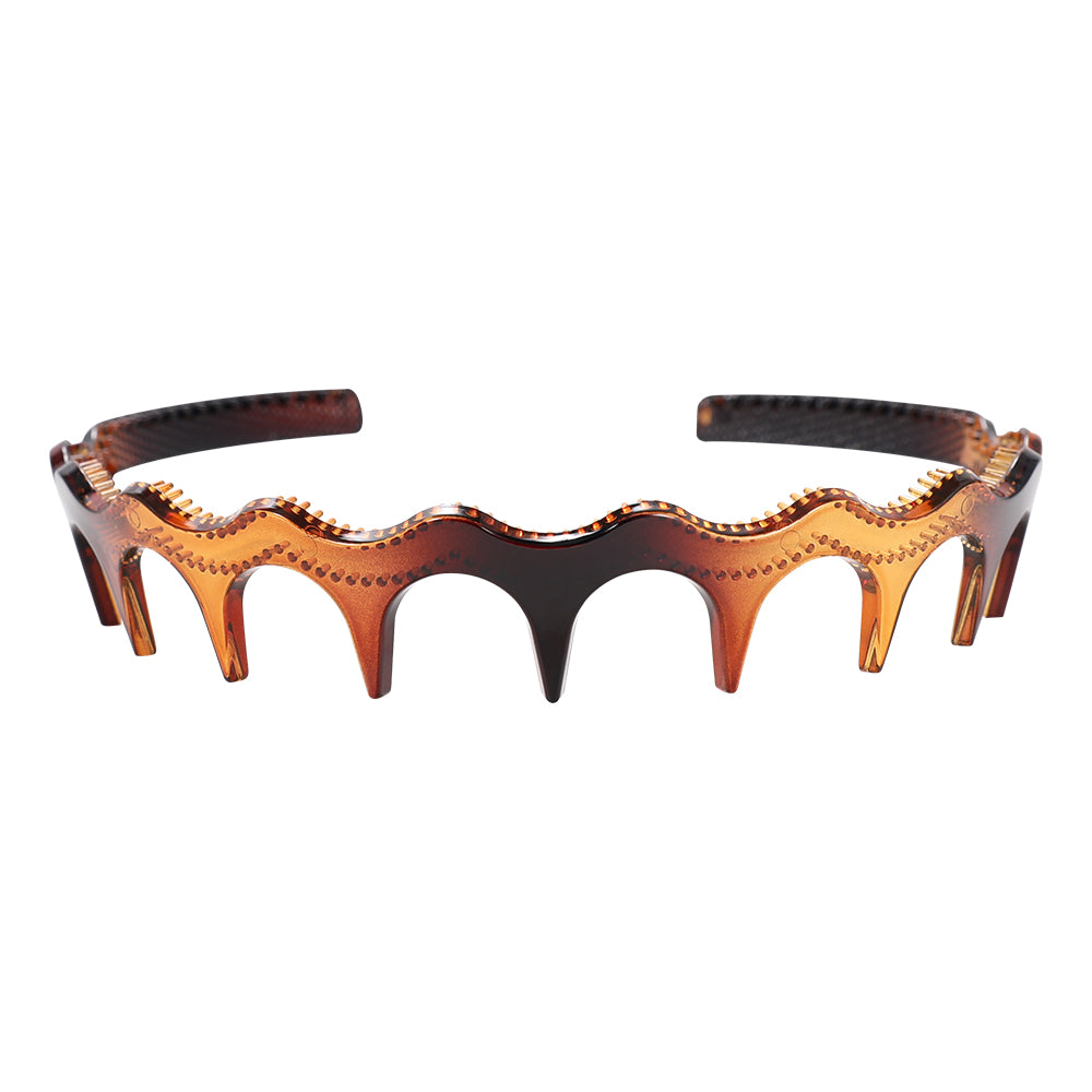 Steel standard toothed wavy hair band, women's high school skull top buckle headband