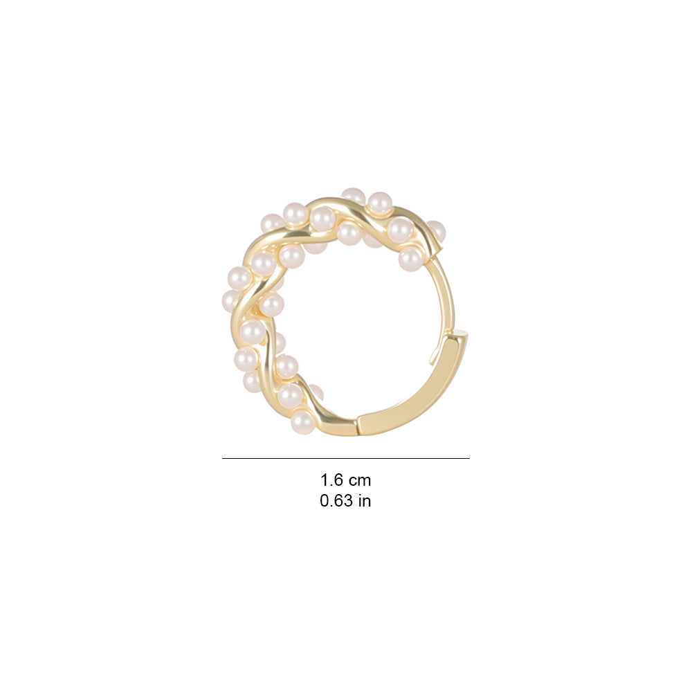 Gentle Temperament Twisted Pearl Round Earrings