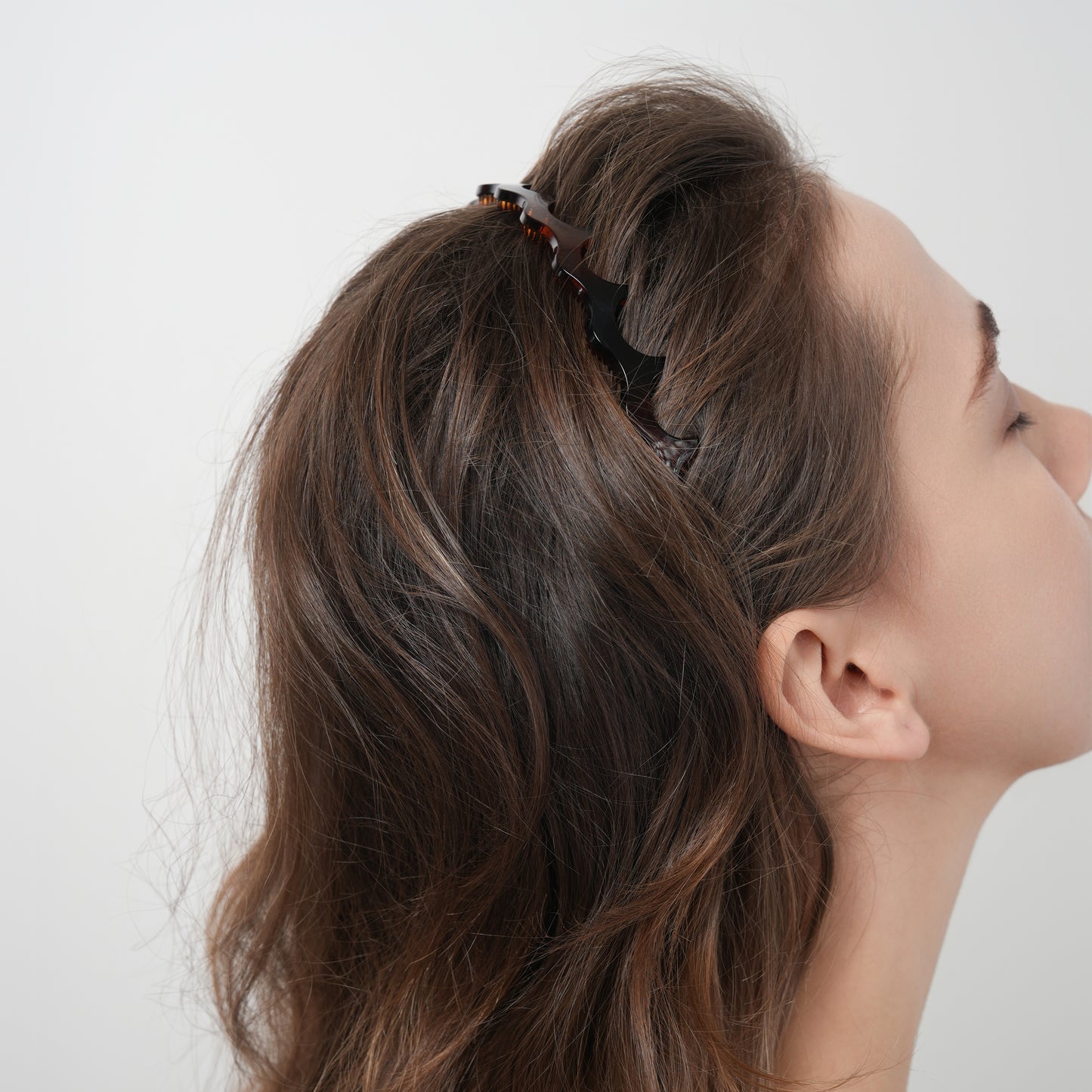 Steel standard toothed wavy hair band, women's high school skull top buckle headband